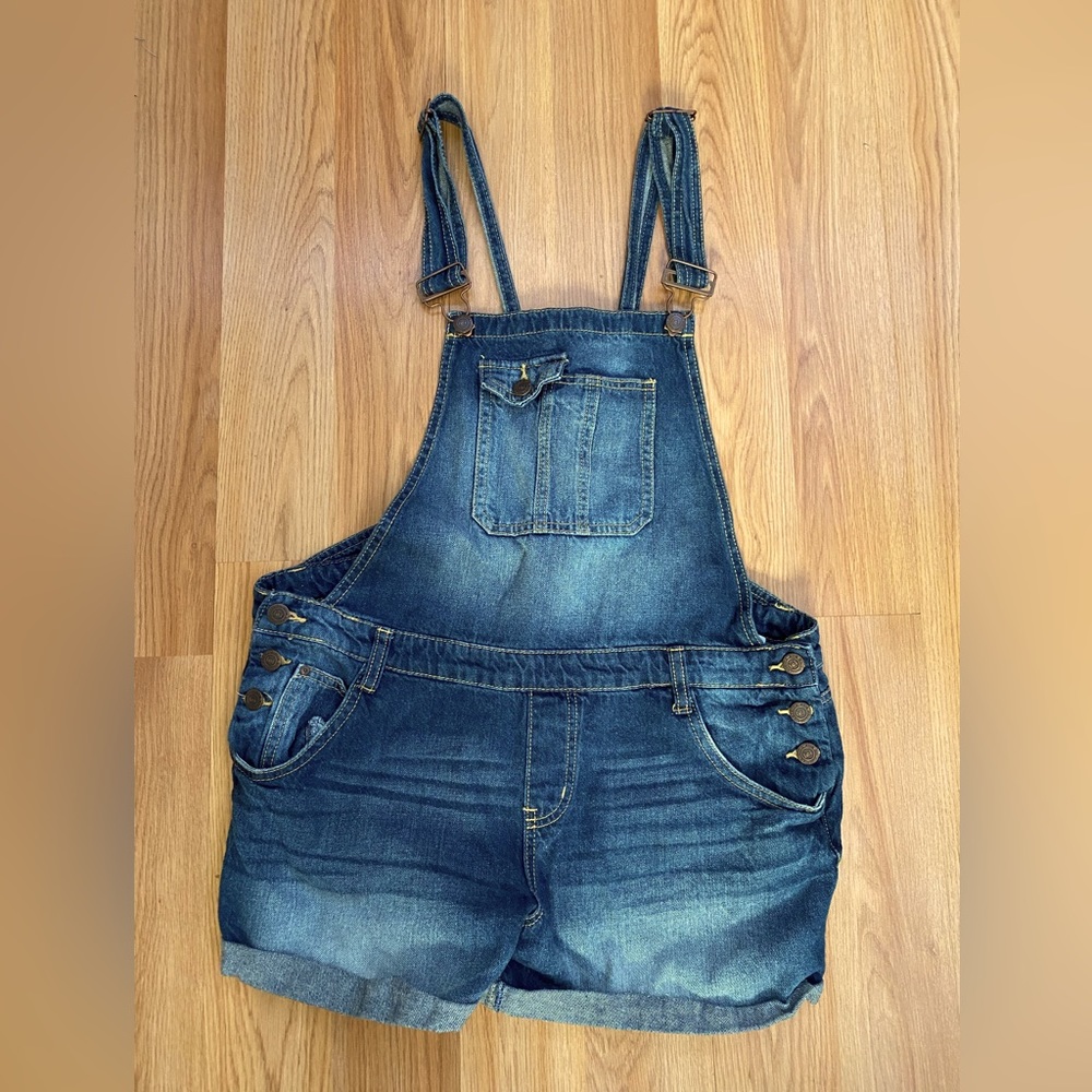 Vintage Y2K LEI distressed overalls denim jeans shorts sz XL